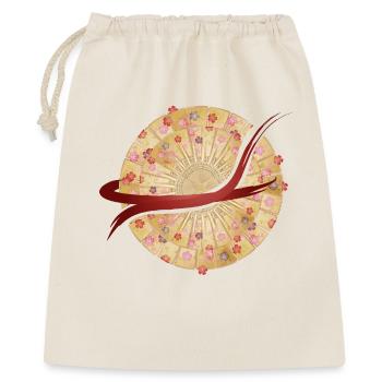 Japanisches Fächer-Mandala mit Pinselstrich - Geschenkbeutel aus Baumwolle (40 x 50 cm) - Natur - Vorne
