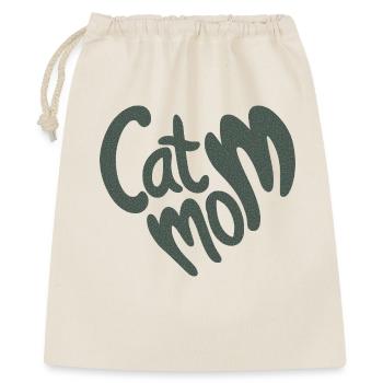 Lettrage en forme de cœur de maman chatte avec texture granuleuse - Sac cadeau 40 x 50 cm - nature - Devant