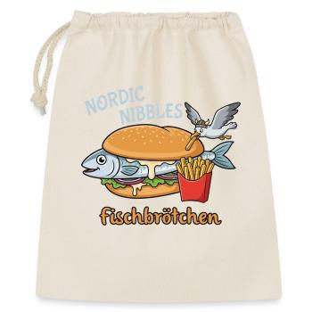 Lustiges Fischbrötchen Küstenhumor Nordsee - Geschenkbeutel aus Baumwolle (40 x 50 cm) - Natur - Vorne