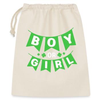 St. Patrick Day Baby Party Gender Reveal - Geschenkbeutel aus Baumwolle (40 x 50 cm) - Natur - Vorne