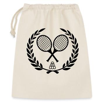 Badmintonschläger und Shooter - Geschenkbeutel aus Baumwolle (40 x 50 cm) - Natur - Vorne