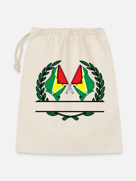 Flaggen Guyana-Lorbeerkranz-Banner - Geschenkbeutel aus Baumwolle (40 x 50 cm) - Natur