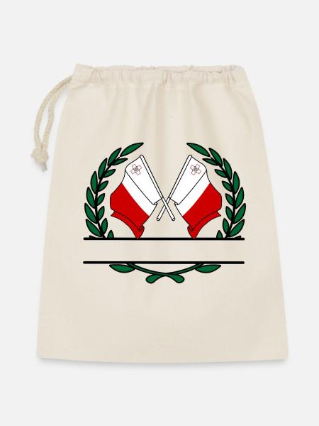 Flaggen Malta Lorbeerkranz Banner - Geschenkbeutel aus Baumwolle (40 x 50 cm) - Natur