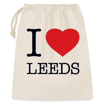 I LOVE LEEDS - Geschenkbeutel aus Baumwolle (40 x 50 cm) - Natur - Vorne