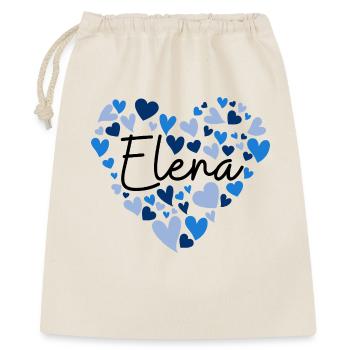 Elena Name Design with Heart-Shaped blue Hearts - Gift Bag 40 x 50 cm - nature - Front