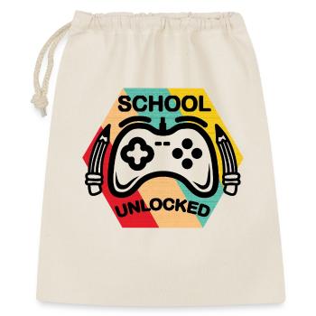 School Unlocked Gamer Badge - Geschenkbeutel aus Baumwolle (40 x 50 cm) - Natur - Vorne
