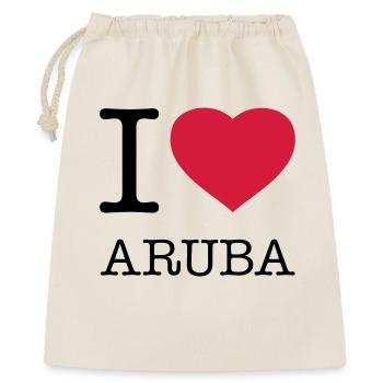 I LOVE ARUBA - Geschenkbeutel aus Baumwolle (40 x 50 cm) - Natur - Vorne