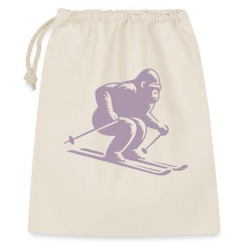 Singe Gorille Chimpanzé Ski Silhouette Design - Sac cadeau 40 x 50 cm - nature - Devant