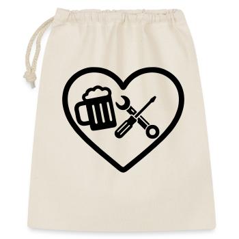 Heart Beer DIY Humor - Gift Bag 40 x 50 cm - nature - Front