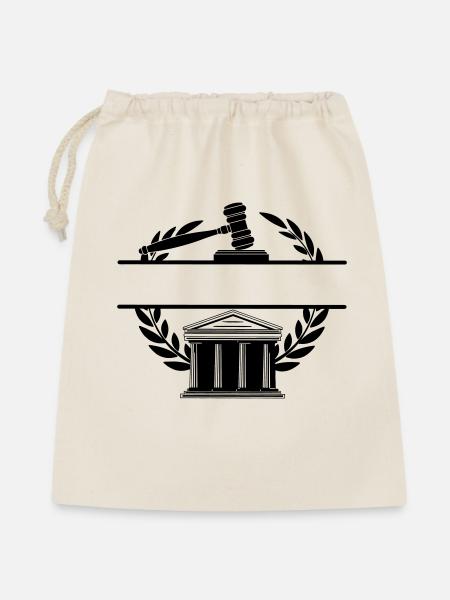Anwaltsmonogramm Gerichtsgebäude - Geschenkbeutel aus Baumwolle (40 x 50 cm) - Natur