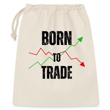 BORN TO TRADE - Geschenkbeutel aus Baumwolle (40 x 50 cm) - Natur - Vorne