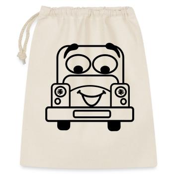 Voiture gaie avec visage transparent - Sac cadeau 40 x 50 cm - nature - Devant