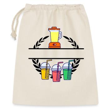Mixer-Smoothie im Lorbeerkranz - Geschenkbeutel aus Baumwolle (40 x 50 cm) - Natur - Vorne