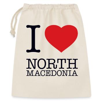 I LOVE NORTH MACEDONIA - Geschenkbeutel aus Baumwolle (40 x 50 cm) - Natur - Vorne