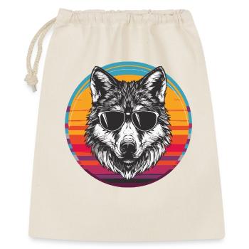Cool Wolf with retro sunglasses - Gift Bag 40 x 50 cm - nature - Front