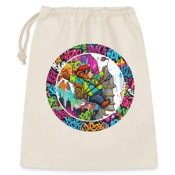 Graffiti ours sur la tour d’escalade - Sac cadeau 40 x 50 cm - nature - Devant