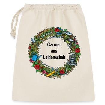 Couronne de jardin avec des outils et des roses - Sac cadeau 40 x 50 cm - nature - Devant
