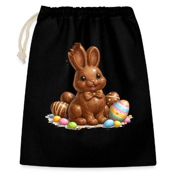 Chocolat avec des œufs de Pâques - Sac cadeau 40 x 50 cm - noir - Devant