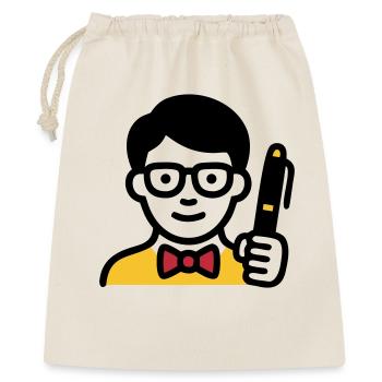 Lehrer Professor Brille Comic - Geschenkbeutel aus Baumwolle (40 x 50 cm) - Natur - Vorne