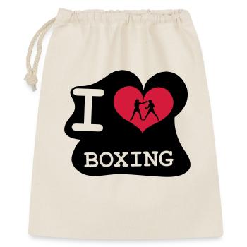 I Love Boxing - Geschenkbeutel aus Baumwolle (40 x 50 cm) - Natur - Vorne