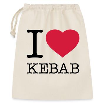 I LOVE KEBAB - Geschenkbeutel aus Baumwolle (40 x 50 cm) - Natur - Vorne