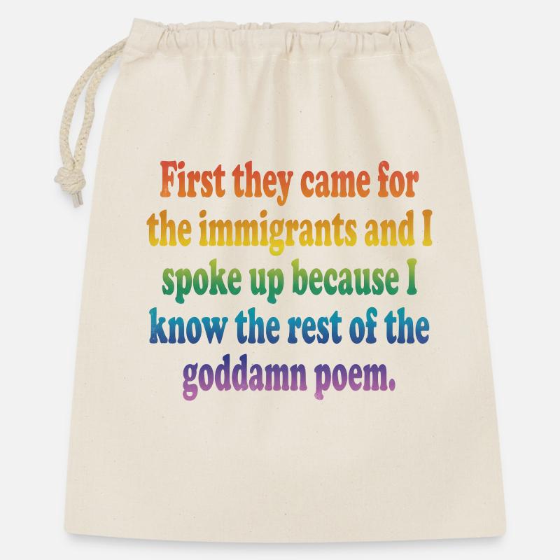 Rainbow Courage Quote Tee - Gift Bag 40 x 50 cm - nature