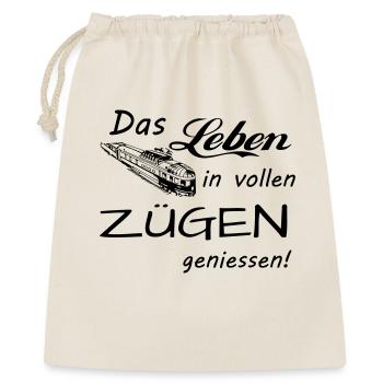 Das Leben geniessen - Geschenkbeutel aus Baumwolle (40 x 50 cm) - Natur - Vorne