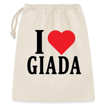 T-Shirt Ich liebe Giada T-Shirt Geschenkidee - Geschenkbeutel aus Baumwolle (40 x 50 cm) - Natur - Vorne