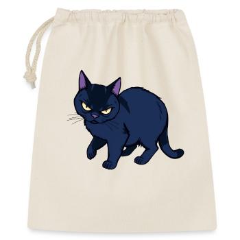 Grimmige schwarze Katze - Geschenkbeutel aus Baumwolle (40 x 50 cm) - Natur - Vorne