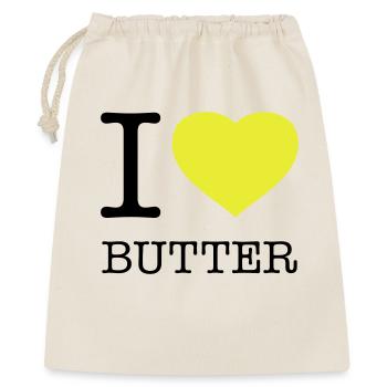 I LOVE BUTTER - Geschenkbeutel aus Baumwolle (40 x 50 cm) - Natur - Vorne