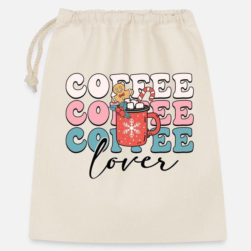 Kaffeeliebhaber - Geschenkbeutel aus Baumwolle (40 x 50 cm) - Natur