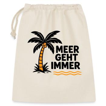 Orangen Palme am Meer - Geschenkbeutel aus Baumwolle (40 x 50 cm) - Natur - Vorne