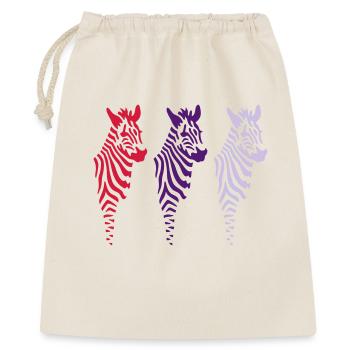 Three Zebras (b) - Geschenkbeutel aus Baumwolle (40 x 50 cm) - Natur - Vorne