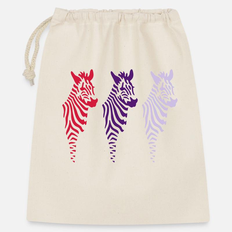 Three Zebras (b) - Geschenkbeutel aus Baumwolle (40 x 50 cm) - Natur