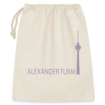 Witziger Berliner Fernsehturm Silhouette Parodie - Geschenkbeutel aus Baumwolle (40 x 50 cm) - Natur - Vorne