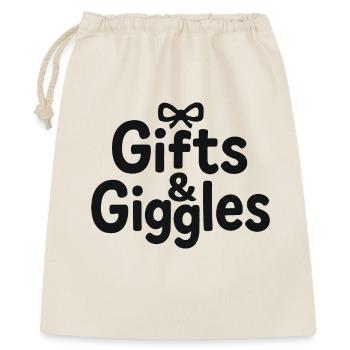 Gifts & Giggles T-Shirt – lustiges und verspieltes Design - Geschenkbeutel aus Baumwolle (40 x 50 cm) - Natur - Vorne