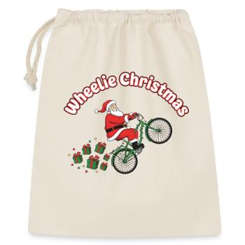 Wheelie Santa Christmas Ride - Gift Bag 40 x 50 cm - nature - Front