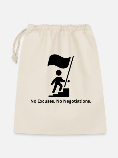 No Excuses No Negotiations – Mindset - Geschenkbeutel aus Baumwolle (40 x 50 cm) - Natur
