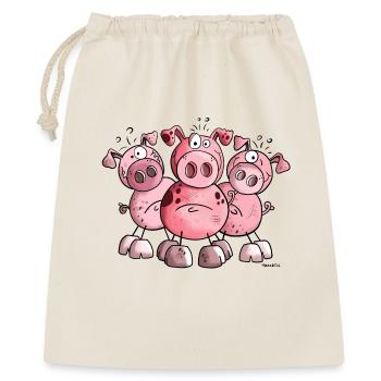 Three Pigs - Gift Bag 40 x 50 cm - nature - Front