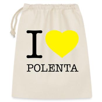 I LOVE POLENTA Mais - Geschenkbeutel aus Baumwolle (40 x 50 cm) - Natur - Vorne