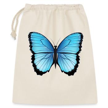 papillon bleu dessiné à la main et coloré - Sac cadeau 40 x 50 cm - nature - Devant