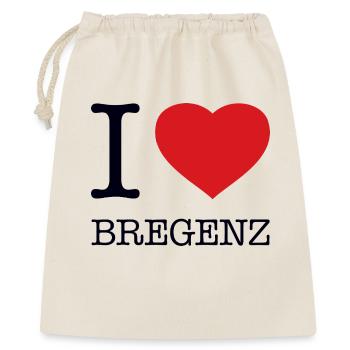 I LOVE BREGENZ - Geschenkbeutel aus Baumwolle (40 x 50 cm) - Natur - Vorne