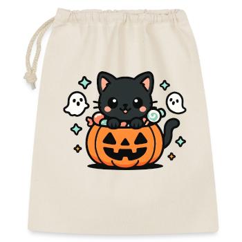 Chaton kawaii dans citrouille Halloween - Sac cadeau 40 x 50 cm - nature - Devant