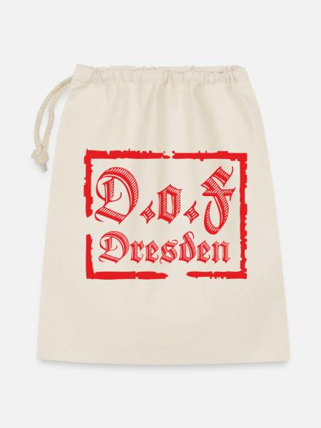 D.o.F Dresden Fraktur - Geschenkbeutel aus Baumwolle (40 x 50 cm) - Natur