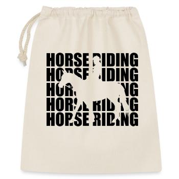 Lustiges Reiten - Geschenkbeutel aus Baumwolle (40 x 50 cm) - Natur - Vorne