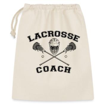 Classic Lacrosse Coach Helmet & Crossed Sticks Art - Gift Bag 40 x 50 cm - nature - Front