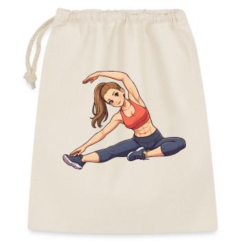 Flexibles Fitness Pose Motiv - Geschenkbeutel aus Baumwolle (40 x 50 cm) - Natur - Vorne