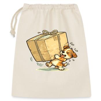 Heureux chien de transport de colis - Sac cadeau 40 x 50 cm - nature - Devant