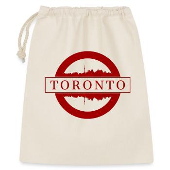 Toronto Stempel Skyline Rot - Geschenkbeutel aus Baumwolle (40 x 50 cm) - Natur - Vorne