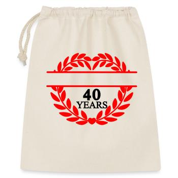 Banner name forty, heart laurel wreath - Gift Bag 40 x 50 cm - nature - Front